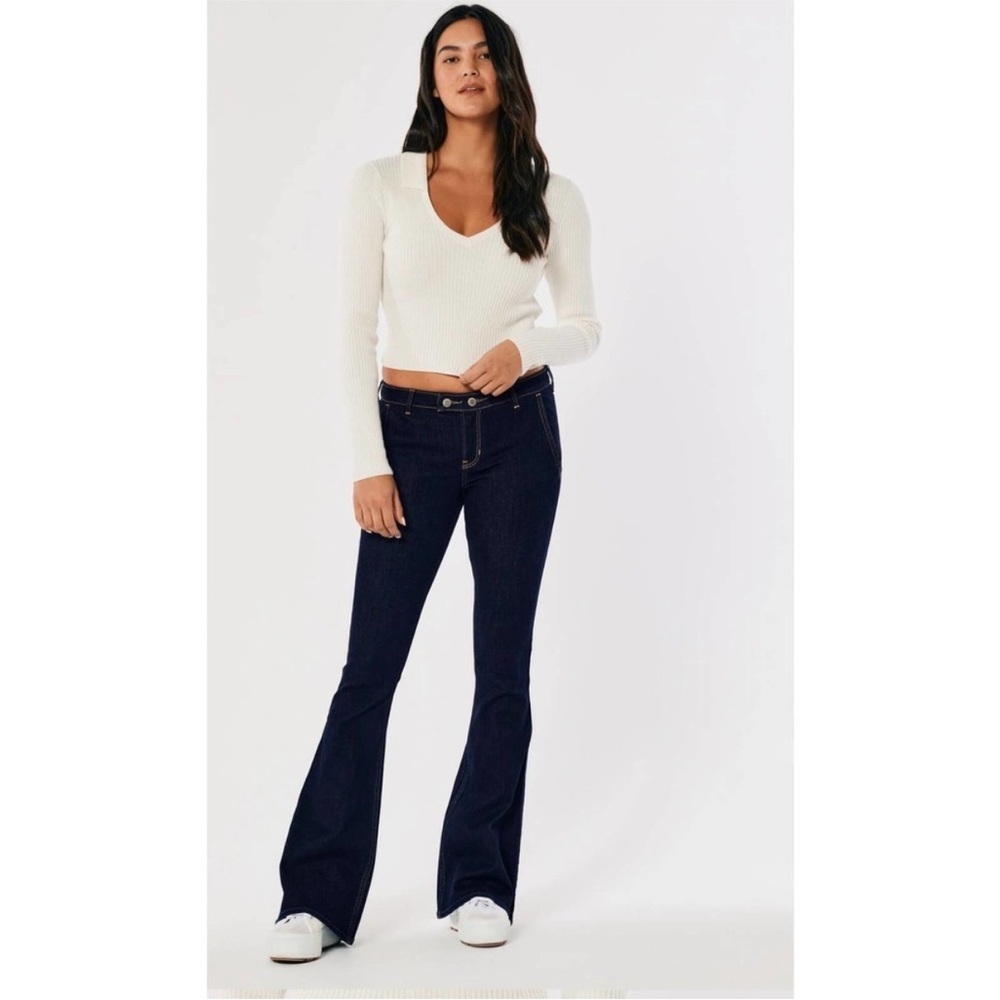 NEW Hollister Low Rise Flare Y2K Jeans, Size 24, Black